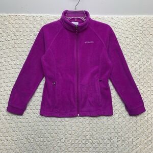 Columbia‎ Sportswear Youth Girls Large 14/16 Pink Full Zip Fleece  Polyester